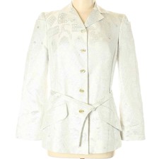 Vintage Bazar De Christian Lacroix Y2k Festive Timeless White & Silver Blazer