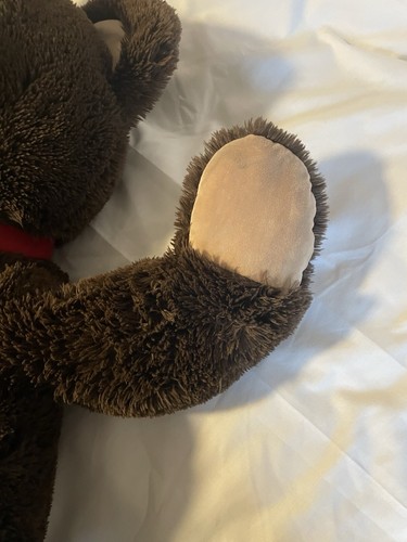 FAO Schwarz Teddy Bear Brown Plush Soft Stuffed Toy Red Ribbon 36" - Picture 10 of 13