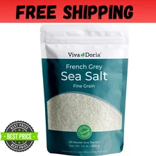 Light Grey Sea Salt (No Additives) Resealable Bag 1.5LB and Other Sizes