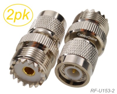 2-Pack TNC Male to UHF SO-239 Female RF Coaxial Adapter, CablesOnline RF-U153-2
