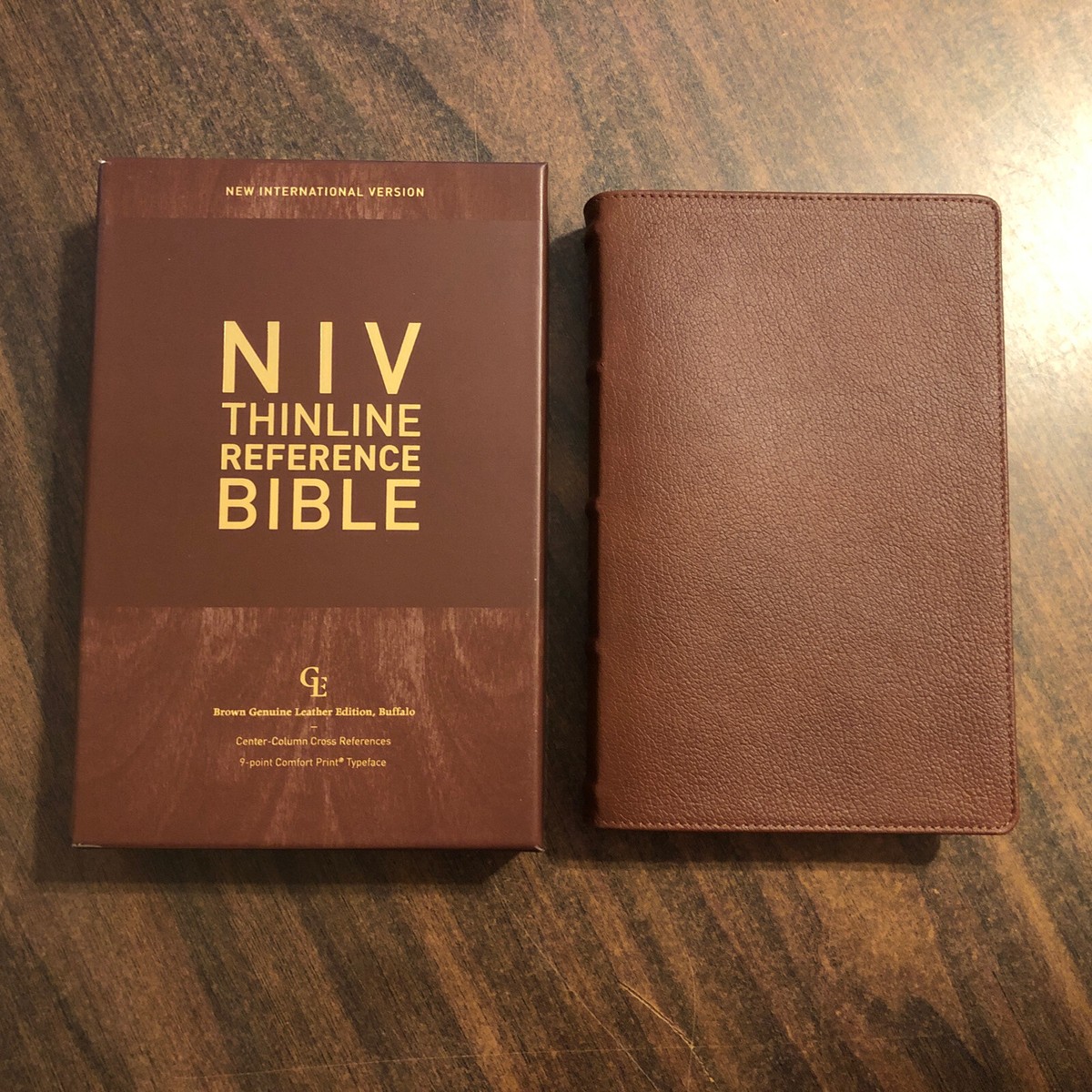 NIV Thinline Reference Bible - $119.99 Retail - Brown Genuine