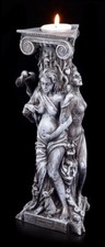 Teelichthalter - Dreifaltige Göttin schwarz - Wicca Hexen Gothic Kerzenhalter