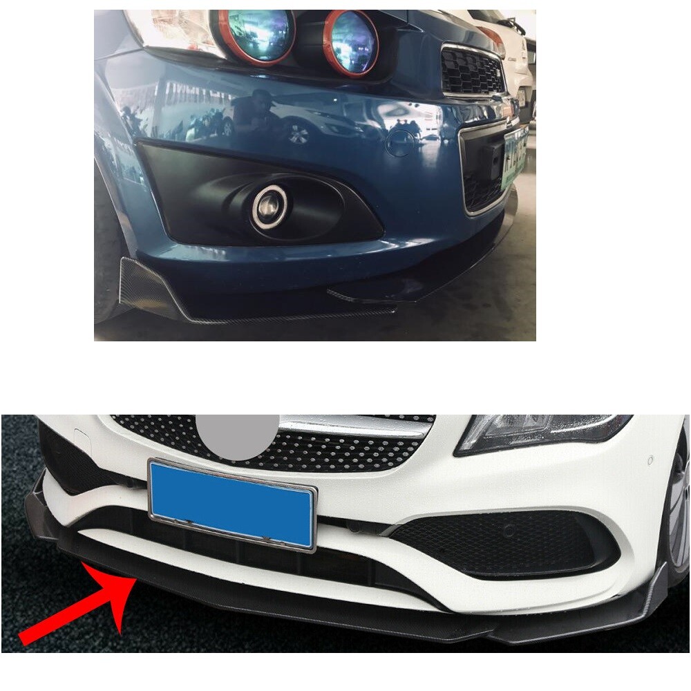 Carbon Paint Front Spoiler Front Splitter Fits for Ford Galaxy Flaps Diffuser
