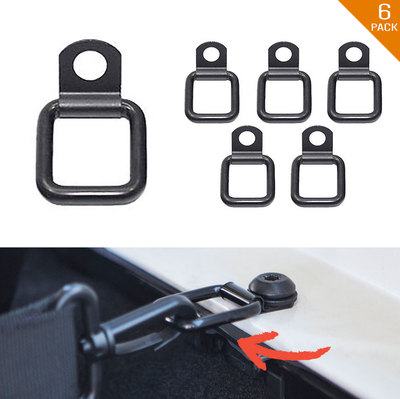 GPCA Tie-down D-rings Foldable for Wrangler JL JK 4DR 2DR cargo tub edge