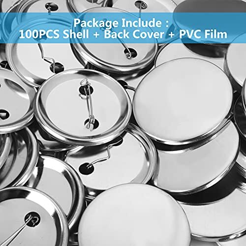 100 Sets 25mm/1 Inch Blank Button Making Supplies Round DIY Badge Button Maker - Picture 7 of 7