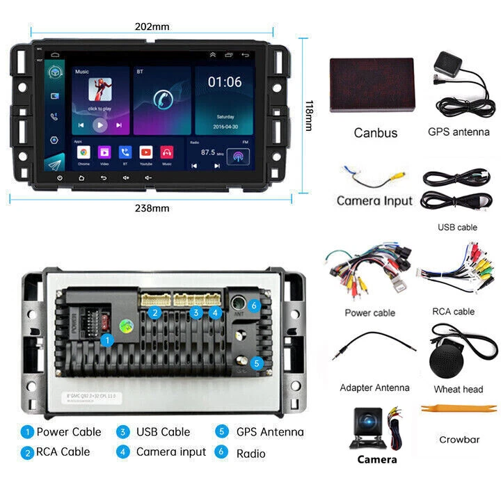 Carplay For Chevrolet Impala 2006-2013 Android Car Stereo Radio GPS Navi WIFI Foto 3 de 4
