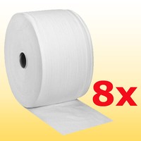 8 Putztuchrollen 2-Lagig Weiß 1500 Blatt/Rolle 22 X 32,6 Cm Putzpapier