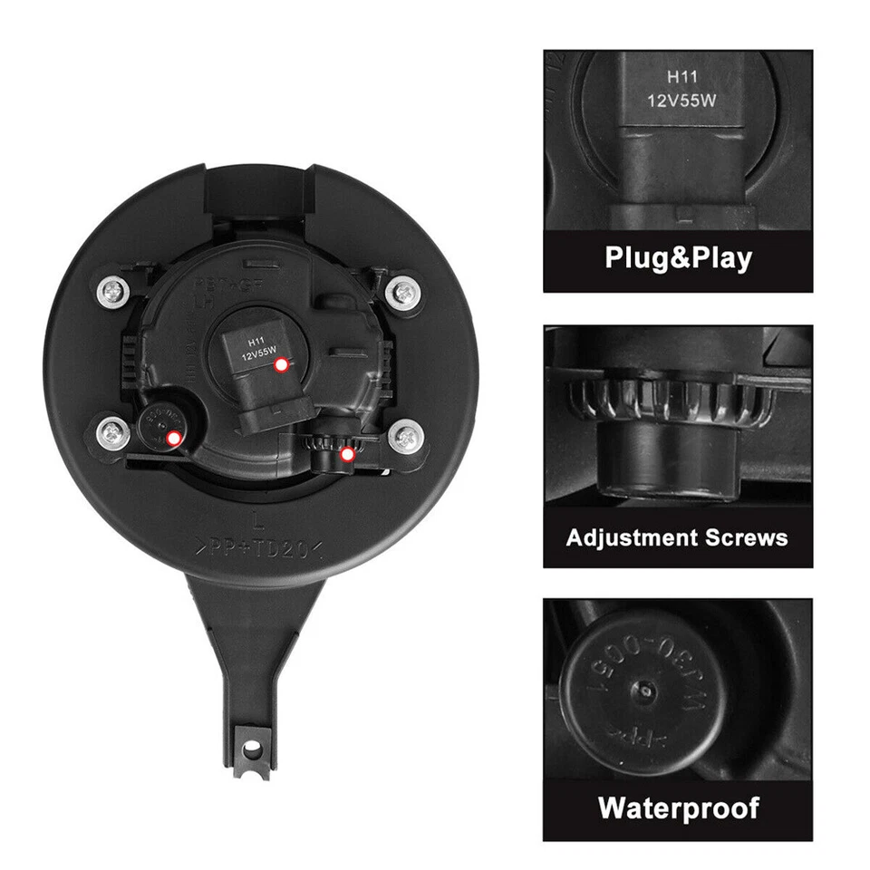 Luces antiniebla transparentes cableado + kit de interruptor para parachoques Nissan Frontier 2005-20 2016 Foto 3 de 4