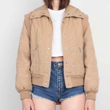 Vintage 1970s Tan Bomber Jacket / Vest