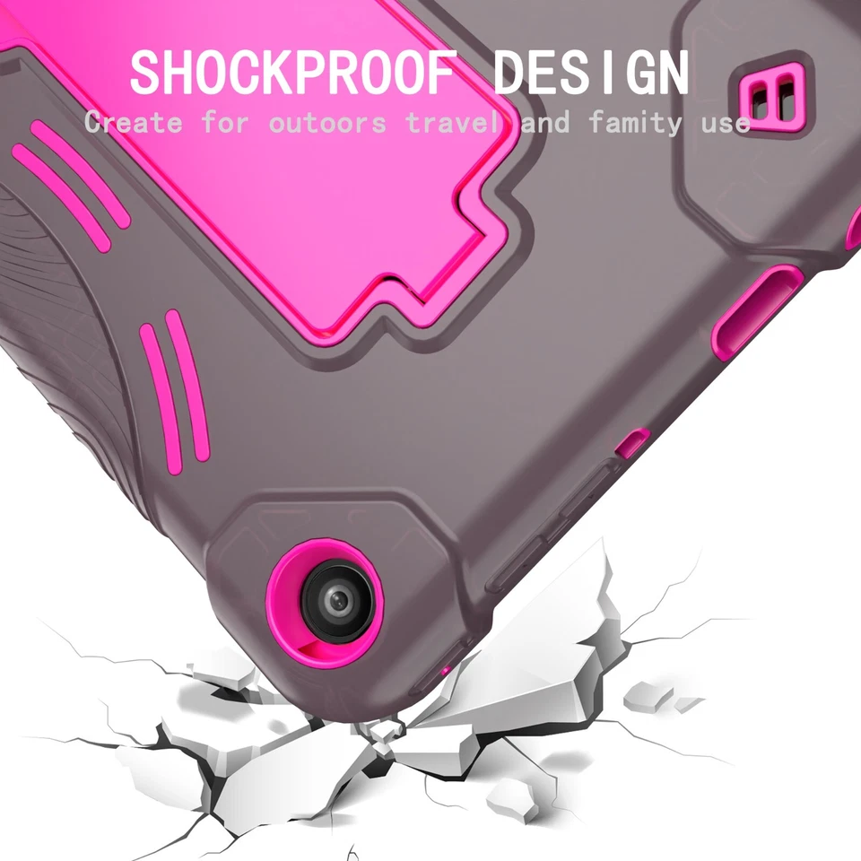 Amazon Fire 7 (12ª Generación, 2022) Estuche Híbrido Cuerpo Completo Protección Resistente Pata de Cabra Foto 3 de 4