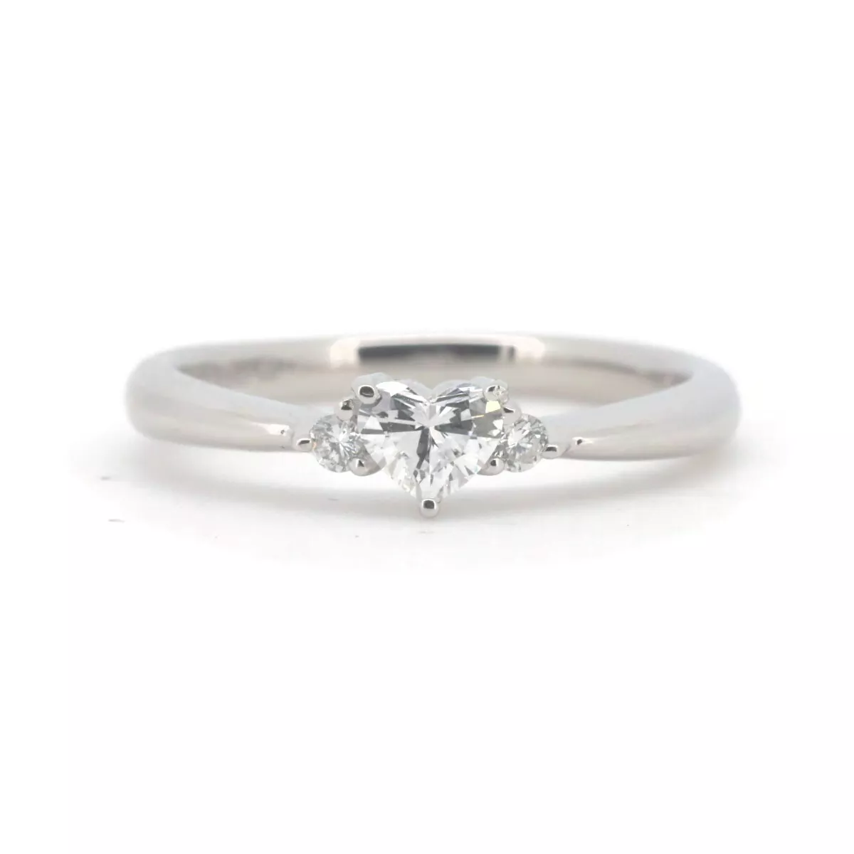 VERITE Diamond Ring 0.30ct 0.06ct 7 (US Size) Heart Shape PT900