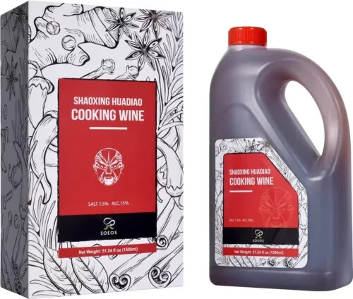 Vino de cocina Soeos Shaoxing, 51,24 oz (1500 ml), vino de cocina china, Shaoxing Hu