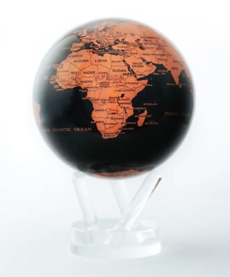 Black And Copper Map 4.5 Inch MOVA Globe Solar Powered 