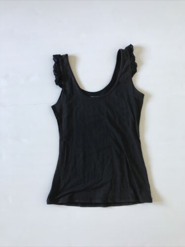 ELEVEN RAINDROPS Size M Black Tank With Lace Shoulder Detail Can Combine Post - Picture 1 of 5