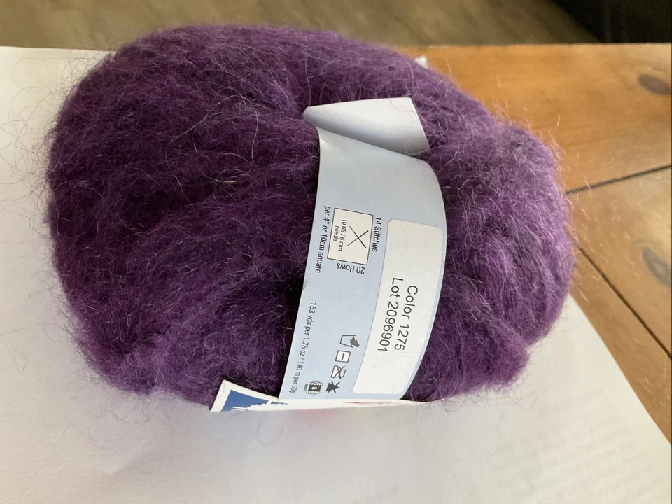 Hilo Lily Chin Tribeca voluminoso nuevo con etiquetas lana mohair viscosa 153 yardas 50 g color 1275 Foto 2 de 4