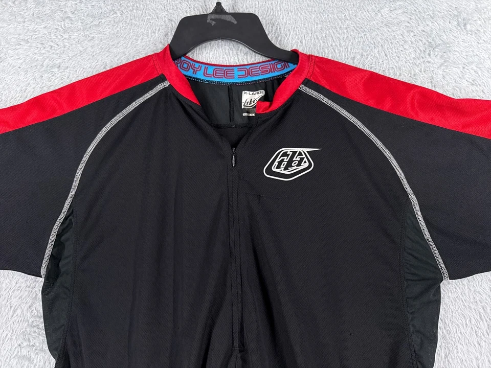 Camiseta deportiva de ciclismo Troy Lee Designs adulto extra grande negra roja 1/2 cremallera poliéster Foto 4 de 4
