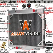 4 Row Aluminum Radiator For 1983-1996 Ford F250 F350 Super Duty 6.9L 7.3L Diesel