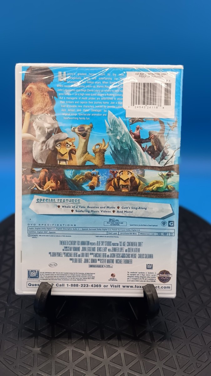 Ice Age Continental Drift DVD Widescreen Animation Plus Sing-Along