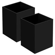 2 Pack Acrylic Pen Pencil Holder, Black Makeup Brush Holder Cup Storage Offic...