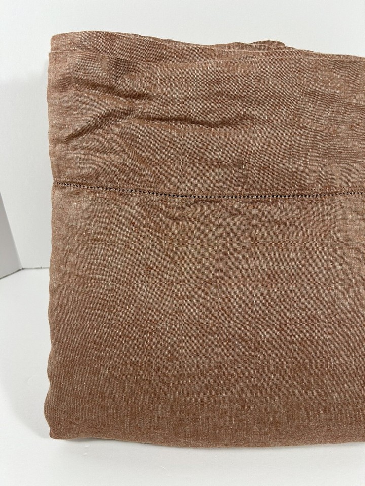 Pottery Barn Sheet Set King Belgian Flax Linen Brick Flat Fitted eBay