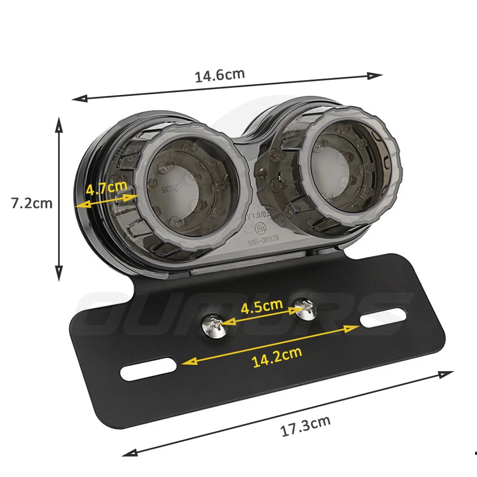 Señal de giro LED freno trasero placa luz trasera lámpara de licencia integrada para motocicleta Foto 4 de 4