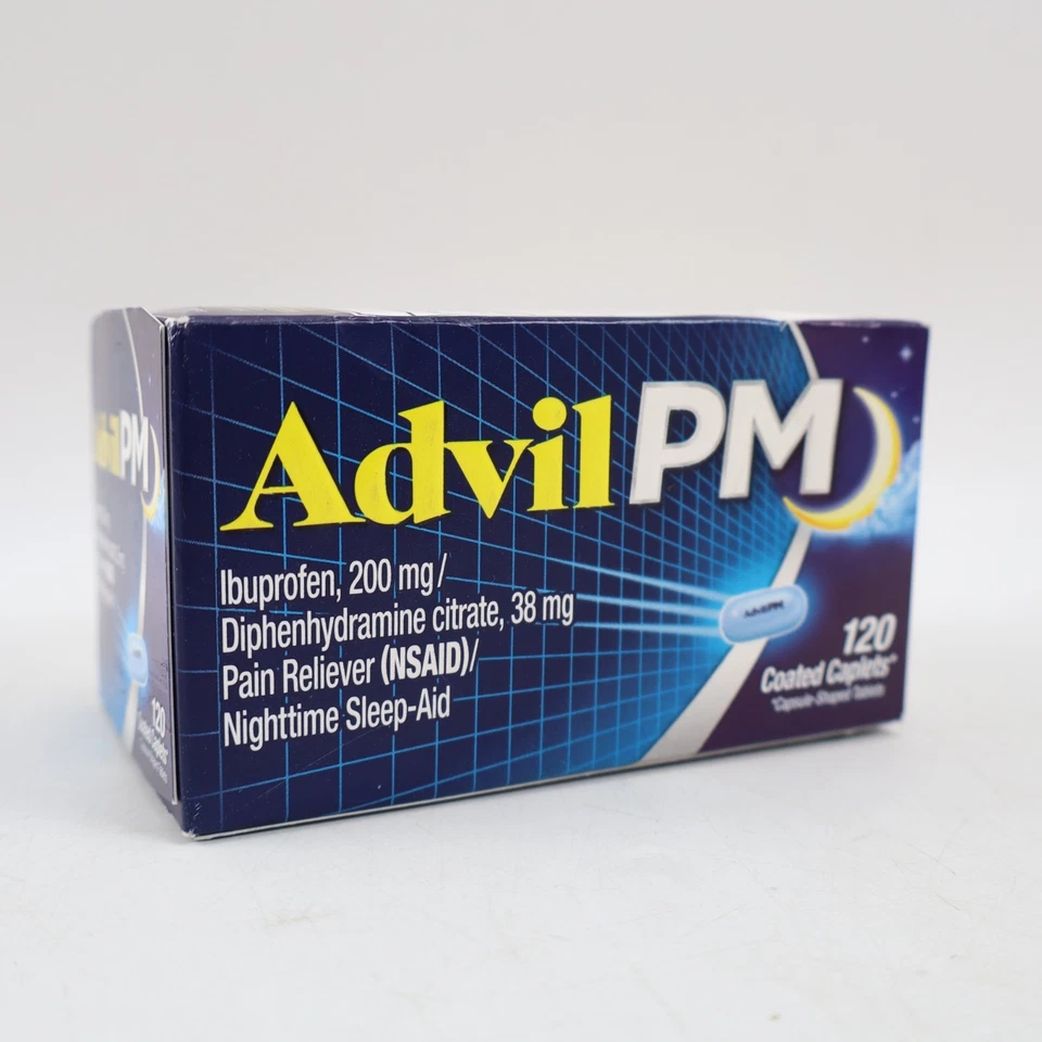 Advil PM Analgésico y Ayuda para Dormir Nocturno, Medicamento para el Dolor 120Ct EXP 03/2026+ Foto 2 de 4