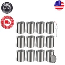 12PCS Silver 1 Quart Empty Paint Cans with Lids - Perfect for Crafts Storage