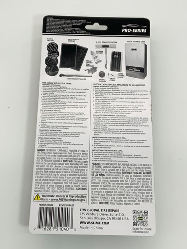 Slime Reifenreparaturset Tackle Kit 18-teiliges Set Pro Series Reparatur Reifen 2-in-1 - Bild 8 von 9