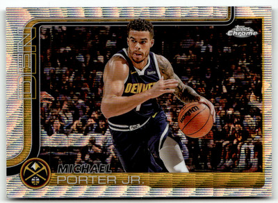 Topps NBA Chrome 2025 No. 31 Michael Porter Jr. Silver Wave Refractor