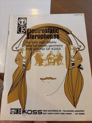 Koss Electrostatic Stereophones Catalog #108 Dated 1969 (6 Pages)