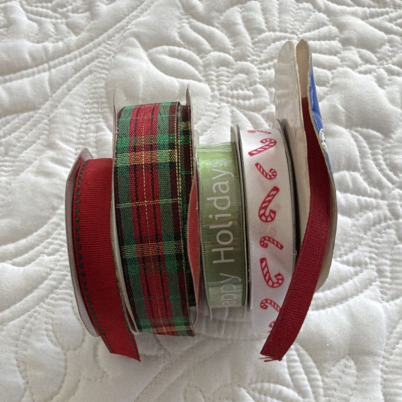 Schiff Ribbons CRANBERRY 455 Grosgrain Polyester Ribbon Spool Lot 3/8" Red