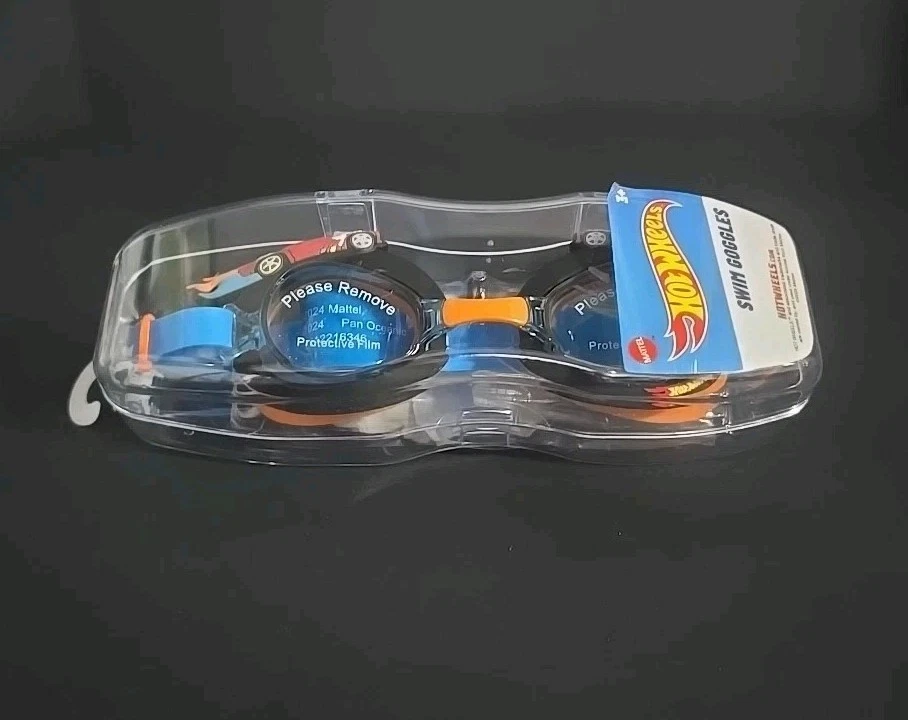 NEW HOT WHEELS Anti-Fog Swim Goggles w/ Hard Case Super-Soft Watertight Seal NWT - Image 2 of 4