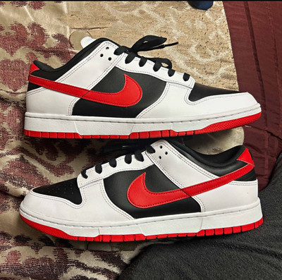 Nike Dunk Low Retro White/University Red/Black Leather Sneakers FD9762-061