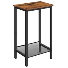 HOOBRO Tall Side Table, Industrial End Telephone Table with Adjustable Mesh S...