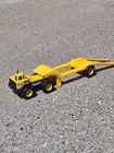 Vintage Mighty Tonka 1990's Diesel Tractor and Low Boy Trailer W Ramps