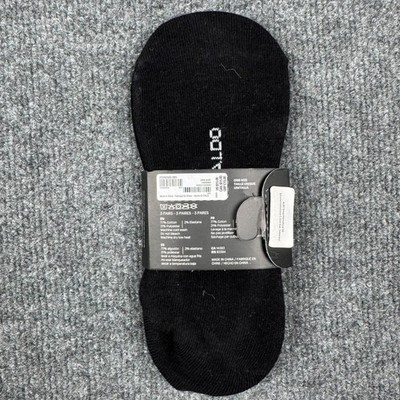 ALDO Mens Invisible Socks 2 Pair Pack Black No Show Anti-Slip Heel O/S New