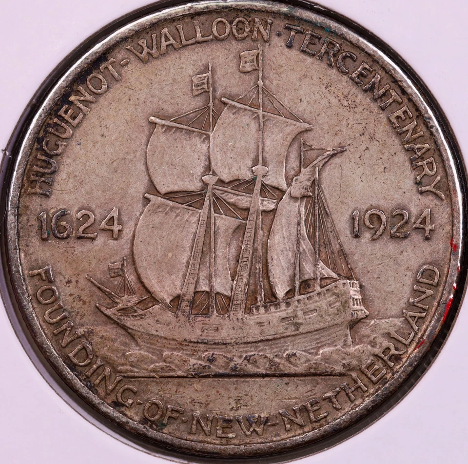 1924-P Huguenot Commemorative Half Dollar VF+ ***RARE ORIGINAL COIN*** - Image 2 of 2