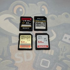 LOT of 4 64GB SD Cards - Various Brands and Speeds - Untested - GC984