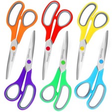 Scissors, Hnncugty 8" Scissors All Purpose Bulk Set of 6-Pack, Sharp 6 Pack