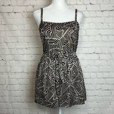 Vintage Tan and Black Belted Swim Romper