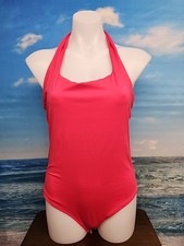 Berryou Bodysuit Size Large Pink Halter Stretch Cheeky Stretch