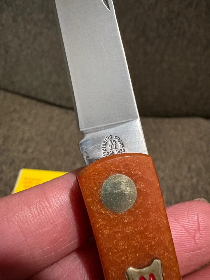 Navaja de bolsillo Kissing Crane marrón brillo KC5029 NUEVA EN CAJA CON CERTIFICADO DE AUTENTICIDAD Foto 4 de 4