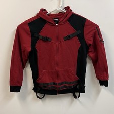 Marvel Deadpool Hoodie Mens Large Red Full Zip Costume Mask Cosplay Sweatshirt