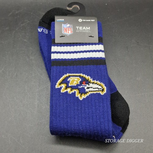 NEW Set Baltimore Ravens Crew Socks 4 Stripe & 9Fifty SnapBack Adjustable Hat - Picture 8 of 13