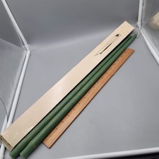 Vintage Pair of MCM Green Taper Candles 24 in SUPER TALL!