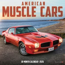 Willow Creek Press,  American Muscle Cars 2026 Mini Wall Calendar, 7'' X 7'', 18
