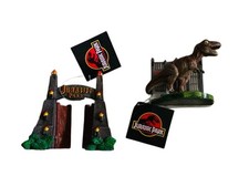 2pc JURASSIC PARK Entrance Gate T-REX Dinosaur Aquarium FISH TANK DECOR NWT