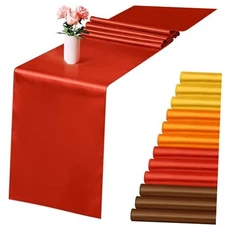  Pack Satin Table Runner x 108 Inch Fall Autumn Long 12 Fall Themed Colors