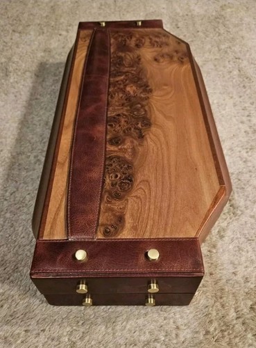 RARE DESIGNER ITALY AGRESTI BURLWOOD GOLFING CHESS COMPLETE SET BOX PIECES BOARD