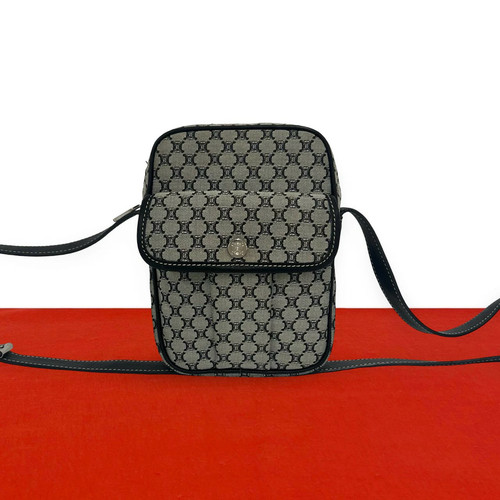 Celine Macadam Blazon Triomphe Shoulder Bag Canvas / Leather Unisex #TVB3341